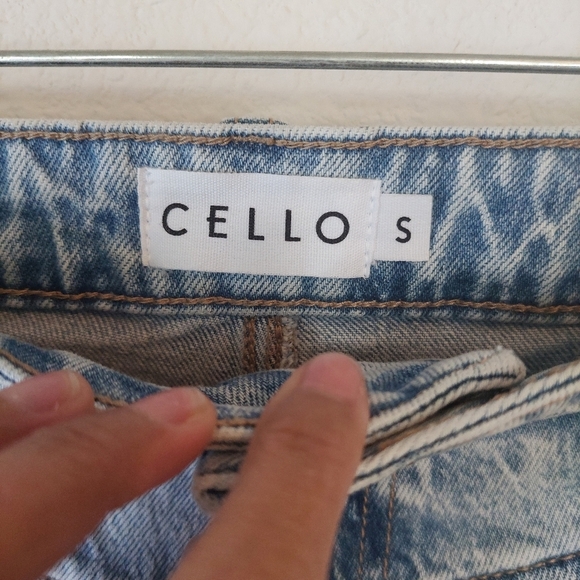 Cello Denim Side Slit Frayed Hem Maxi Skirt Size Small NWT - Picture 4 of 9